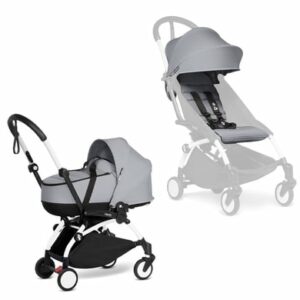 BABYZEN Kinderwagen YOYO2 0+ White mit Liegewanne Gratis Textilset Stone