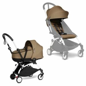 BABYZEN Kinderwagen YOYO2 0+ White mit Liegewanne Gratis Textilset Toffee