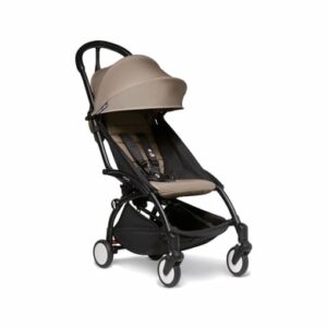 BABYZEN Kinderwagen YOYO2 6+ Black mit Textilset Taupe