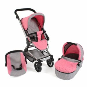 BAYER CHIC 2000 Kombipuppenwagen Fides 3 in 1 melange pink