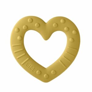 BIBS® Beißring Baby Bitie Heart ab dem 3. Monat in Mustard