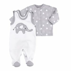 Baby Sweets 2tlg Set Strampler + Shirt Little Elephant weiß grau