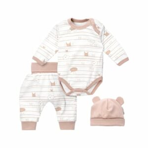 Baby Sweets 3tlg Set Body + Hose + Mütze Lieblingsstücke weiß creme