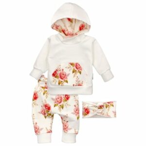 Baby Sweets 3tlg Set Pullover + Hose + Stirnband Lieblingsstücke weiß rosa