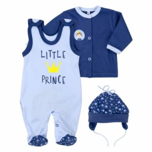 Baby Sweets 3tlg Set Strampler + Shirt + Mütze Little Prince blau