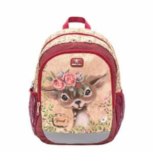 Belmil Kindergartenrucksack Kiddy Plus Kindergartenrucksack für 3-6 Jährige Kinder mit Brustgurt Animal Forest Bambi