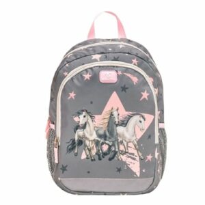 Belmil Kindergartenrucksack Kiddy Plus Kindergartenrucksack für 3-6 Jährige Kinder mit Brustgurt Star Horses