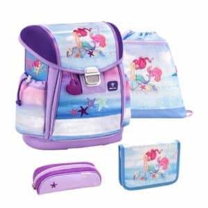 Belmil Schulranzen Classy Schulranzen Set 4-teilig mit Brustgurt Beautiful Mermaid