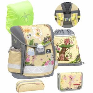 Belmil Schulranzen Classy Schulranzen Set 5-teilig mit Brustgurt Fairy Garden