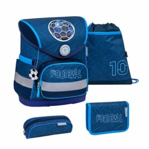 Belmil Schulranzen Compact Schulranzen Set 4-teilig mit Brustgurt Football Champions