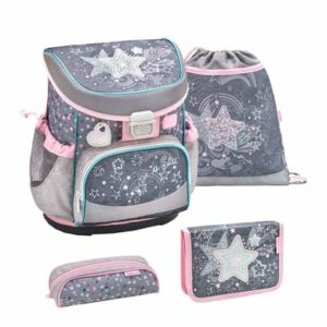 Belmil Schulranzen Mini Fit Schulranzen Set 4-teilig mit Brustgurt Shine like a Star