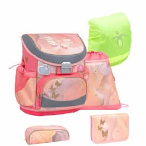 Belmil Schulranzen Mini Fit Schulranzen Set 5-teilig mit Brustgurt Marble