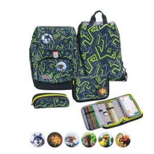 Belmil Schulranzen Premium Comfy Plus Set 5-teilig Iguana