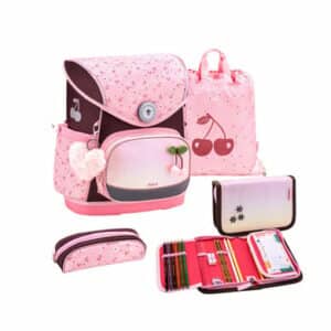 Belmil Schulranzen Premium Compact Plus Set 5-teilig Cherry Blossom