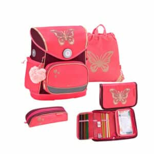 Belmil Schulranzen Premium Compact Plus Set 5-teilig Coral