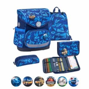 Belmil Schulranzen Premium Compact Plus Set 5-teilig Glacier Blue