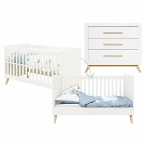 Bopita Babyzimmer Fenna 2-teilig 70 x 140 cm umbaubar weiß / natur