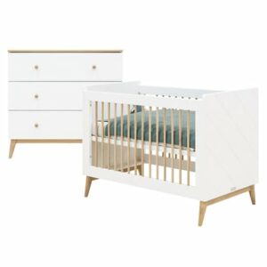 Bopita Babyzimmer Paris 2-teilig 60 x 120 cm weiß / natur