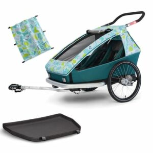 CROOZER Kinderfahrradanhänger Kid Vaaya 2 Colourful Journey inklusive Fußraumschutzwanne