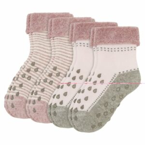 Camano Baby ABS-Socken Crawling 4er-Pack chalk pink mix