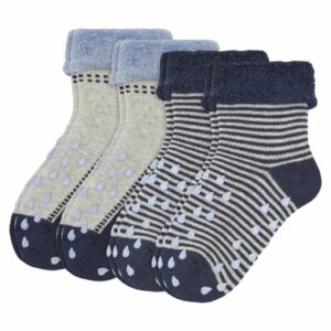 Camano Baby ABS-Socken Crawling 4er-Pack blue mix