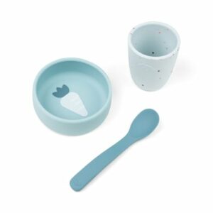 Done by Deer™ Silikon Geschirr-Set First meal blau