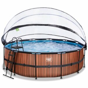 EXIT Wood Pool ø450x122cm mit Abdeckung