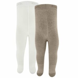 Ewers Strumpfhose 2er-Pack Uni weiß/dunkelbeige