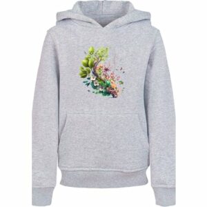 F4NT4STIC Hoodie Baum mit Blumen Hoodie heather grey