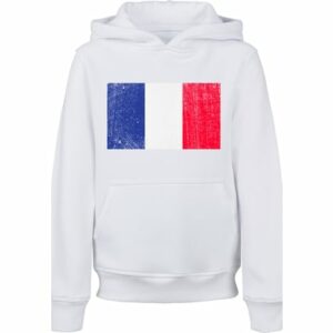 F4NT4STIC Hoodie France Frankreich Flagge distressed weiß