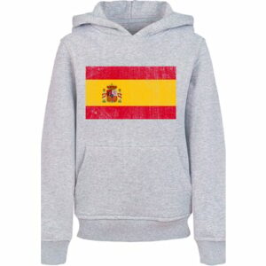 F4NT4STIC Hoodie Spain Spanien Flagge distressed heather grey