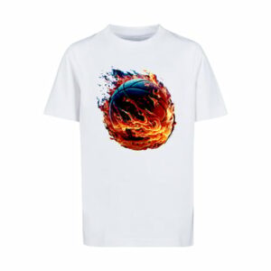 F4NT4STIC T-Shirt Basketball On Fire Sport TEE UNISEX weiß