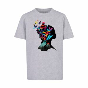 F4NT4STIC T-Shirt Butterfly Silhouette TEE UNISEX heather grey