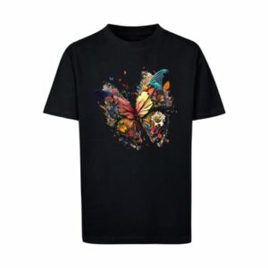 F4NT4STIC T-Shirt Schmetterling Bunt schwarz
