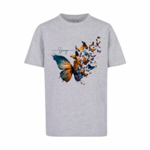 F4NT4STIC T-Shirt Schmetterling Frühling Tee Unisex heather grey