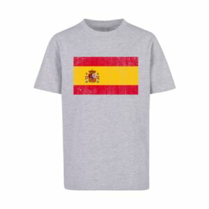 F4NT4STIC T-Shirt Spain Spanien Flagge distressed heather grey
