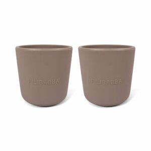 Filibabba Silikon Becher 2er-Pack - Warm Grey