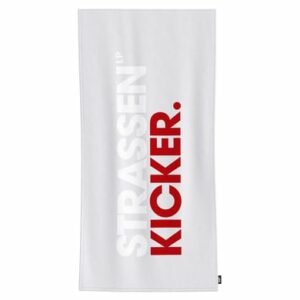 HERDING Velourbadetuch Strassenkicker grau-rot 75 x 150 cm