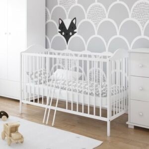 Kids Collective Babybett Gitterbett 60x120 höhenverstellbar / herausnehmbare Sprossen Stäbe weiß