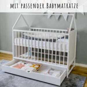 Kids Collective Beistellbett und Hausbett mit Schublade