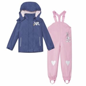 Kidscamp Mehrteilige Kinderbekleidung KK Mädchen Matsch & Buddelanzug dunkelblau rosa