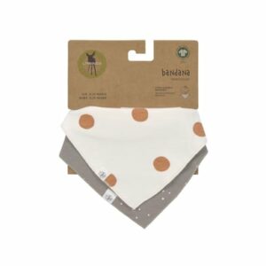 LÄSSIG Dreieckstuch Baby 2er Pack Big Dots milky Sprinkle taupe