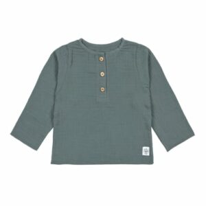 LÄSSIG Musselin Langarmshirt petrol green