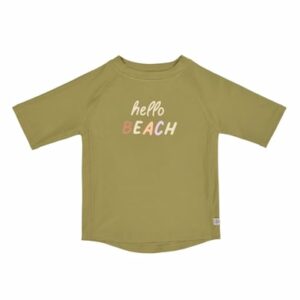 LÄSSIG UV-Kurzarm-Badeshirt Hello Beach Moosgrün