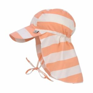 LÄSSIG UV-Sonnenhut mit Nackenschutz Block Stripes weiß rosa orange