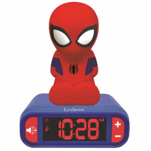 LEXIBOOK Spider-Man Wecker mit 3D Nachtlicht-Figur