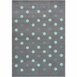 LIVONE Kinderteppich Happy Rugs BUBBLES Silbergrau Mint 100 x 160 cm