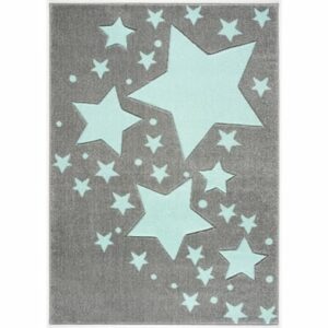 LIVONE Spiel- und Kinderteppich Kids Love Rugs Starline silbergrau/mint 100 x 150 cm