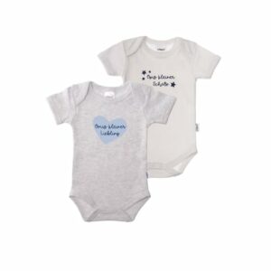 Liliput Baby-Bodies im 2er Set Omis Liebling grau-melange/ grau gestreift