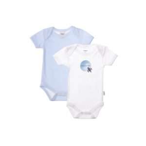 Liliput Baby-Body 2er Set Rakete hellblau geringelt